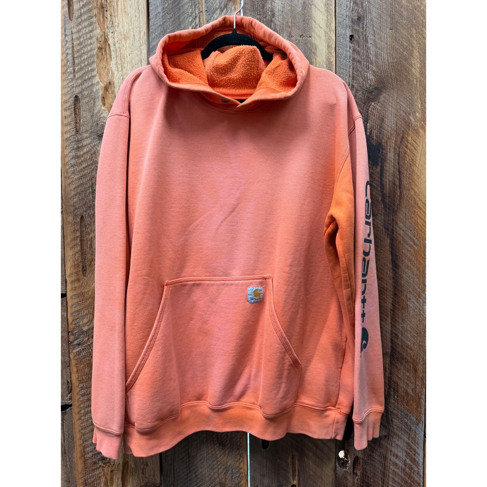 Carhartt Hoodie Mens XL Original Fit Faded Workwear Sleeve Logo Distressed